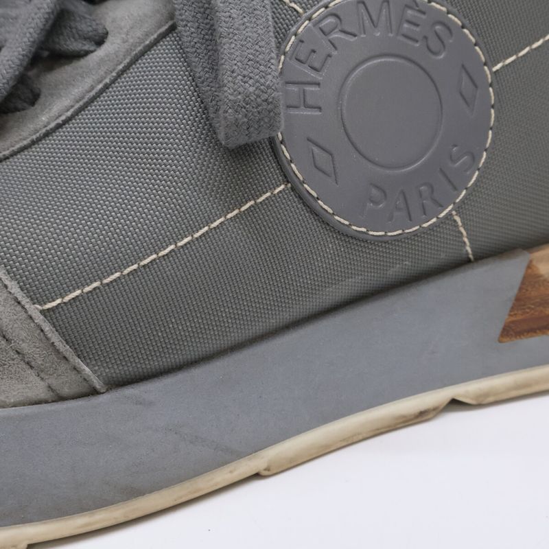 Hermes Drive Series Motif Suede Mesh Sneakers 41