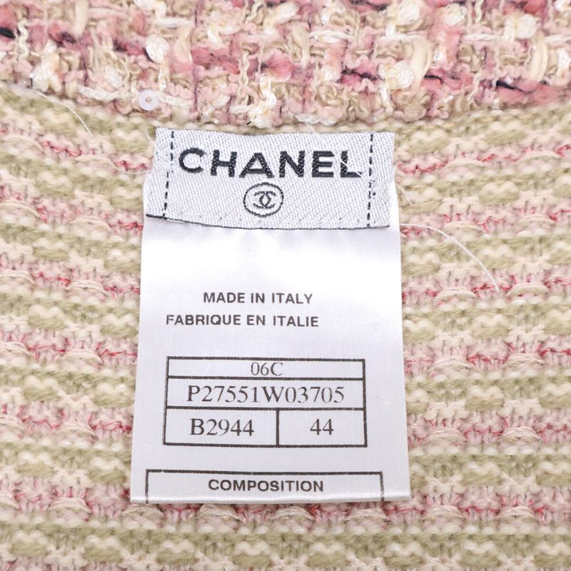 Chanel 06c CC Logo Button Tweed Knit 44