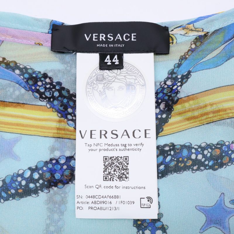 Versace Underwater Barocco Silk 100% Chiffon 44 Shoulder Bag