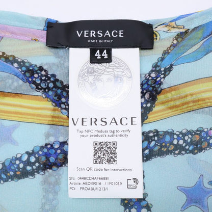 Versace Underwater Barocco Silk 100% Chiffon 44 Shoulder Bag
