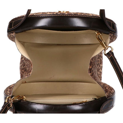 Loewe Vintage Leopard Suede Embossed Anagram 2-Way Shoulder Bag