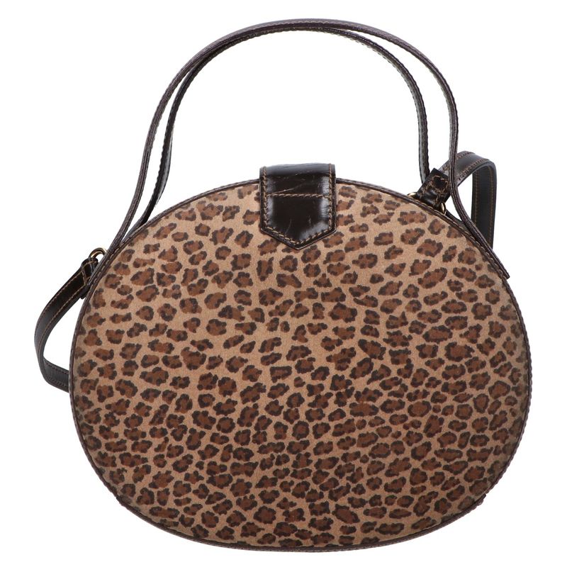 Loewe Vintage Leopard Suede Embossed Anagram 2-Way Shoulder Bag