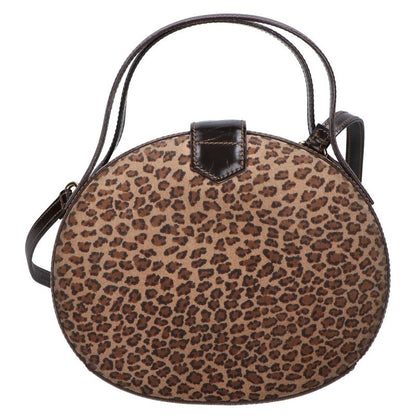 Loewe Vintage Leopard Suede Embossed Anagram 2-Way Shoulder Bag