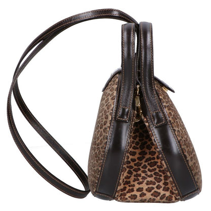 Loewe Vintage Leopard Suede Embossed Anagram 2-Way Shoulder Bag