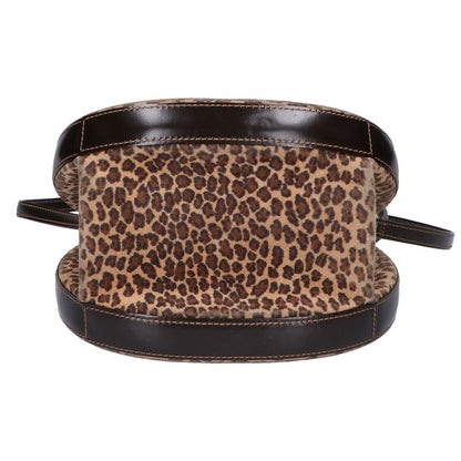 Loewe Vintage Leopard Suede Embossed Anagram 2-Way Shoulder Bag