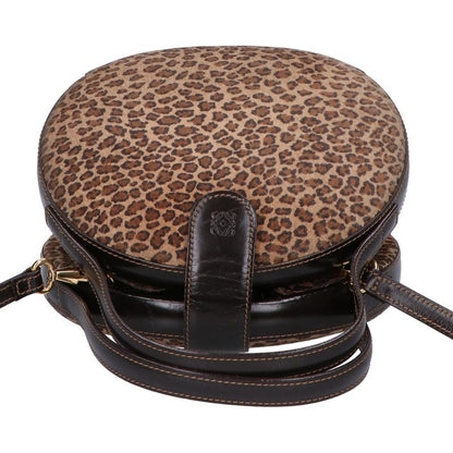Loewe Vintage Leopard Suede Embossed Anagram 2-Way Shoulder Bag