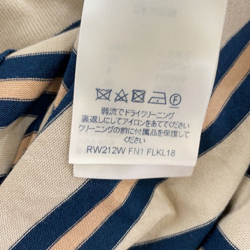 Louis Vuitton Fn1 Beige Blue Silk Mix Long Sleeve Border Polo