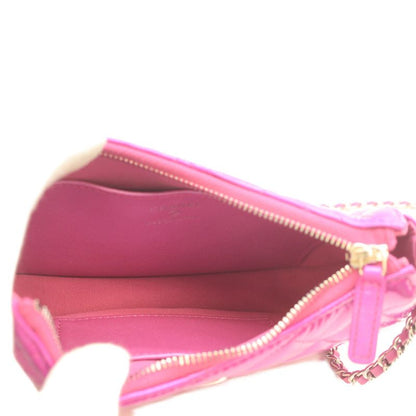 Chanel 24c Pink Iridescent Mirror Goatskin Silver Mini Hobo Chain Shoulder