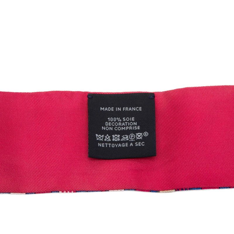 Hermes Twilly Plumetis Plume Tee Scarf Pink Multicolor Silk