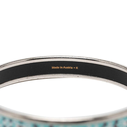 Hermes Enamel PM Cloisonne Bracelet Silver Blue Metal