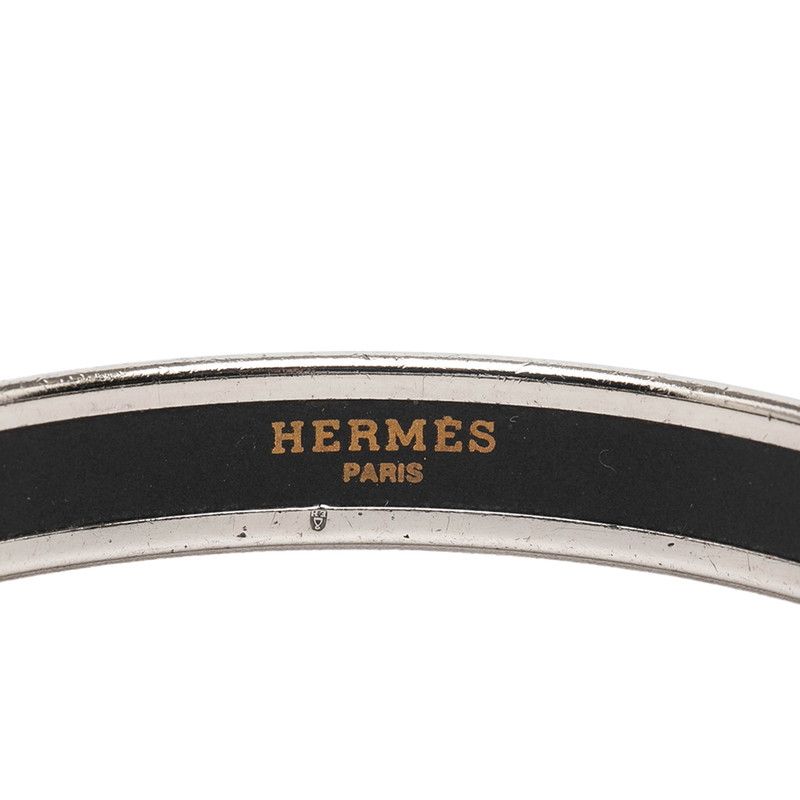 Hermes Enamel PM Cloisonne Bracelet Silver Blue Metal