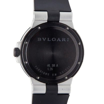 Bvlgari Aluminum Watch Black Silver Rubber