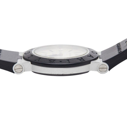 Bvlgari Aluminum Watch Black Silver Rubber