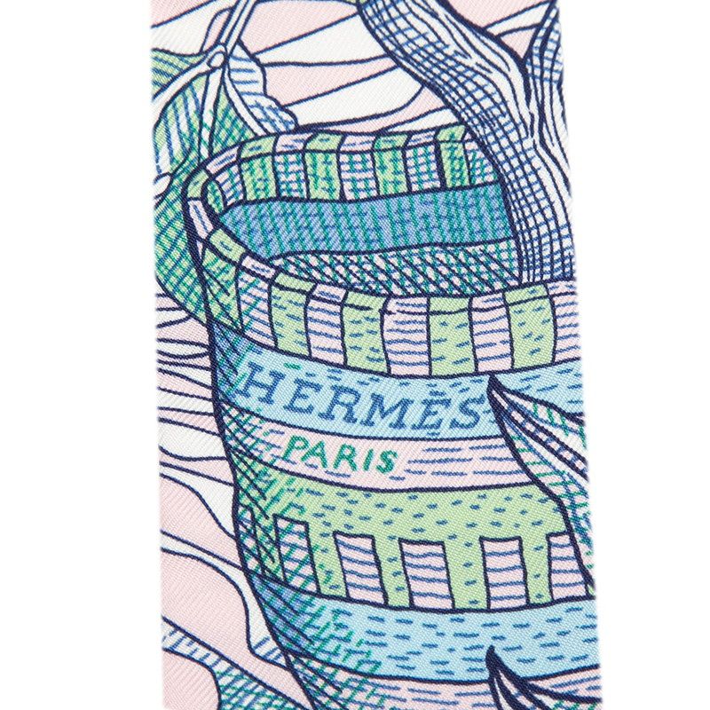 Hermes Twilly la Danse Des Amazones Amazon Dance Scarf Pink Multicolor Silk