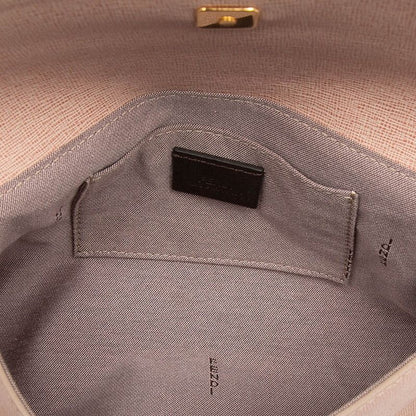 Fendi Logo Shoulder Bag Pink Leather