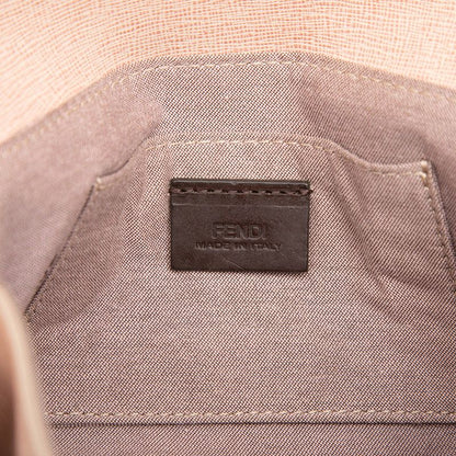 Fendi Logo Shoulder Bag Pink Leather