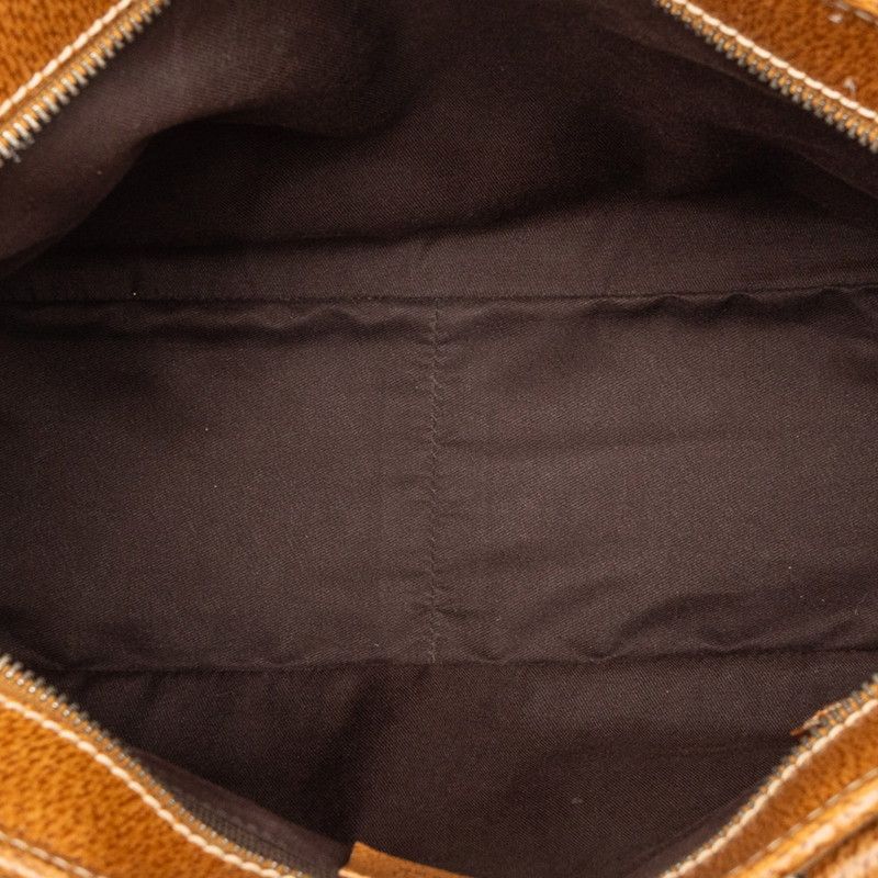 Gucci GG Canvas Tote Shoulder Bag Beige Leather