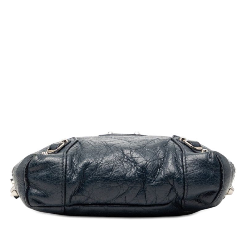 Balenciaga Classic Reporter Xs Crossbody Shoulder Bag Blue Leather