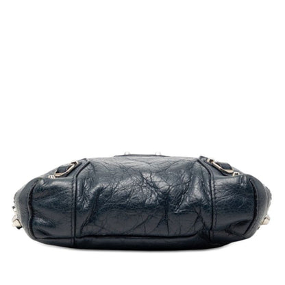 Balenciaga Classic Reporter Xs Crossbody Shoulder Bag Blue Leather