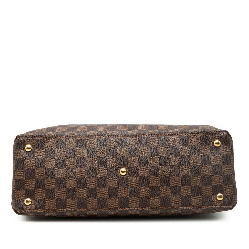 Louis Vuitton Damier LV Riverside 2-Way Shoulder Bag Ebene Brown Black Leather