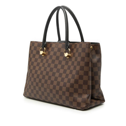 Louis Vuitton Damier LV Riverside 2-Way Shoulder Bag Ebene Brown Black Leather