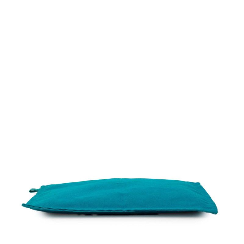 Hermes Bora Pouch GM Hlogo Second Blue Canvas