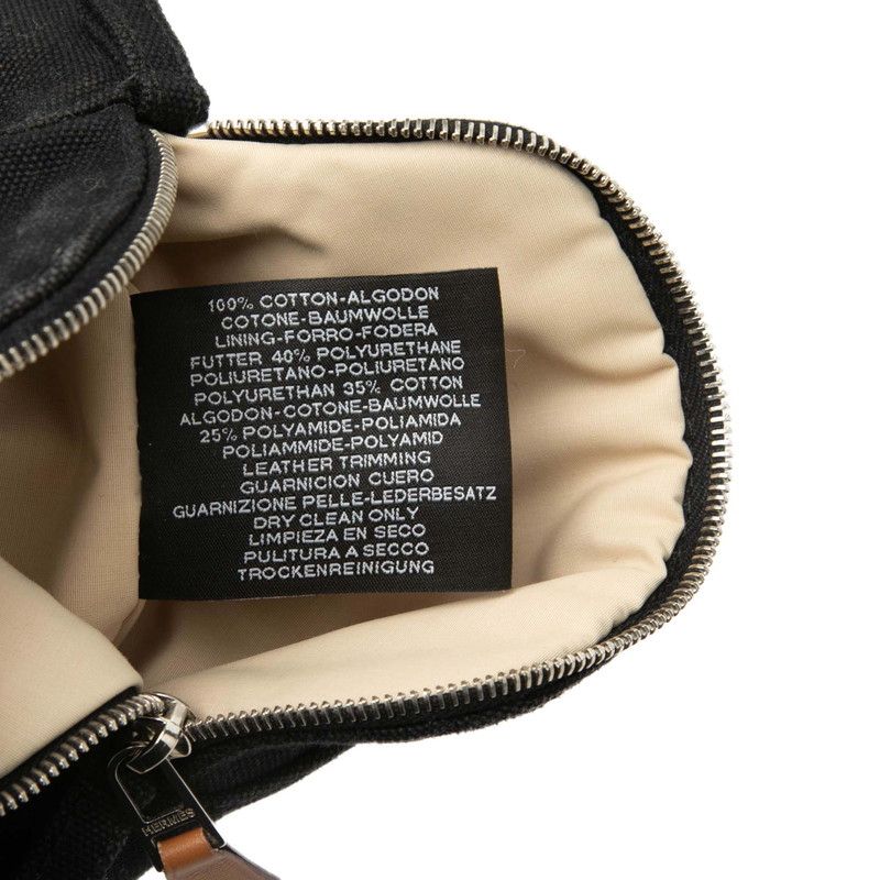 Hermes Bolide Pouch Mini Black Brown Cotton Leather