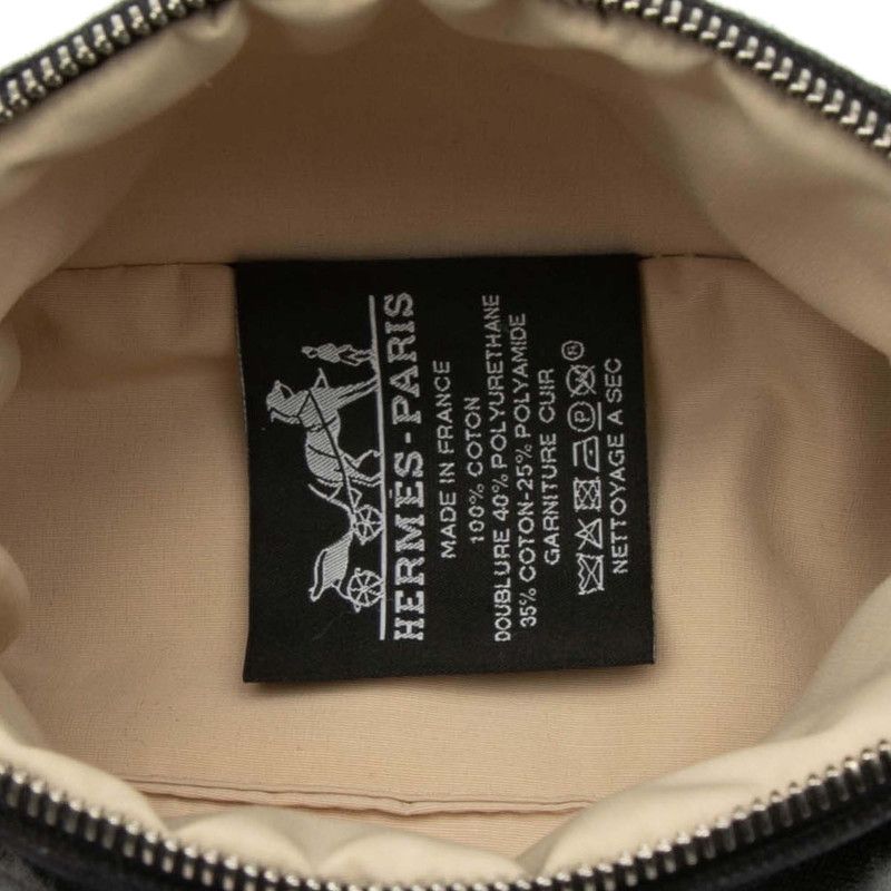 Hermes Bolide Pouch Mini Black Brown Cotton Leather