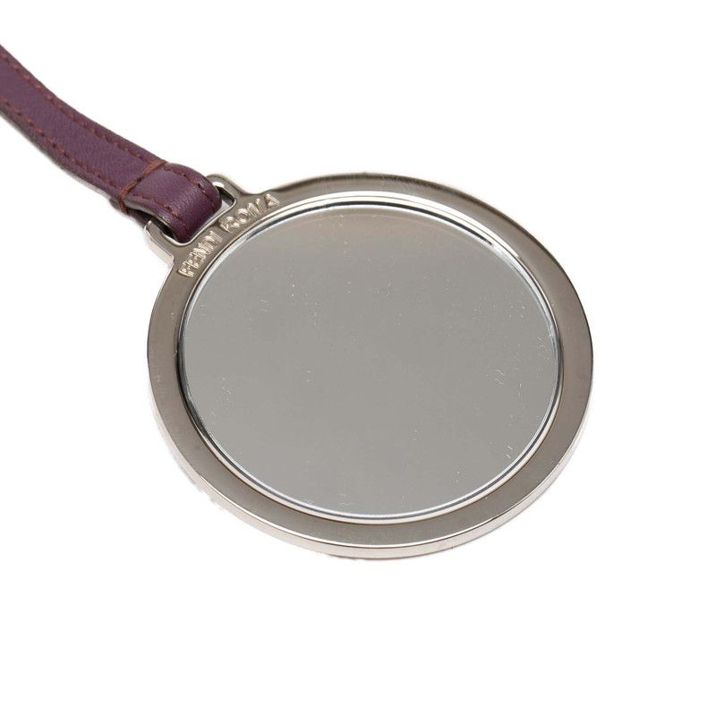 Fendi Mirror Cover Bag Charm Key Holder Multicolor Metal Leather
