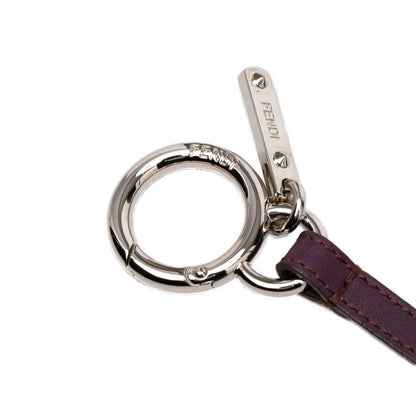 Fendi Mirror Cover Bag Charm Key Holder Multicolor Metal Leather
