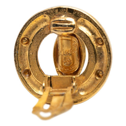 Chanel Vintage CC Logo Earrings Gold Plated