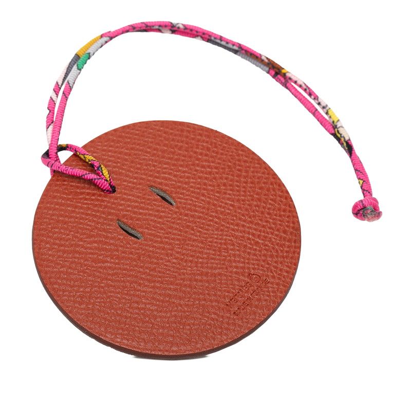 Hermes Petit Ash Monki Charm Brown Red Beige Veau Epsom Buffalo Horn Keychain