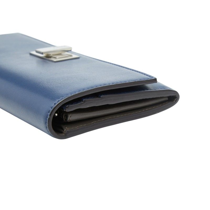 Fendi Peekaboo Wallet Blue Leather