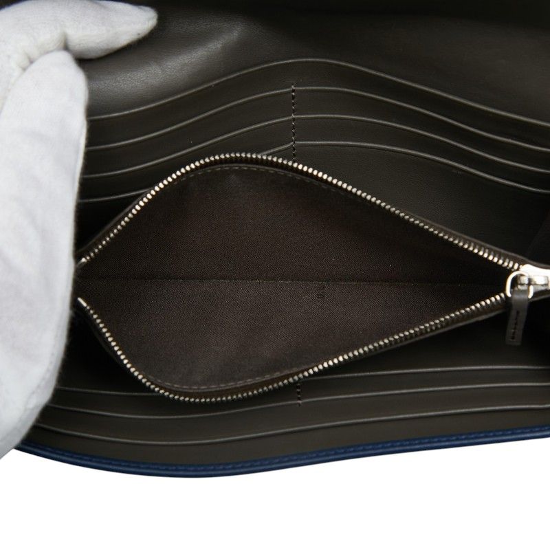 Fendi Peekaboo Wallet Blue Leather