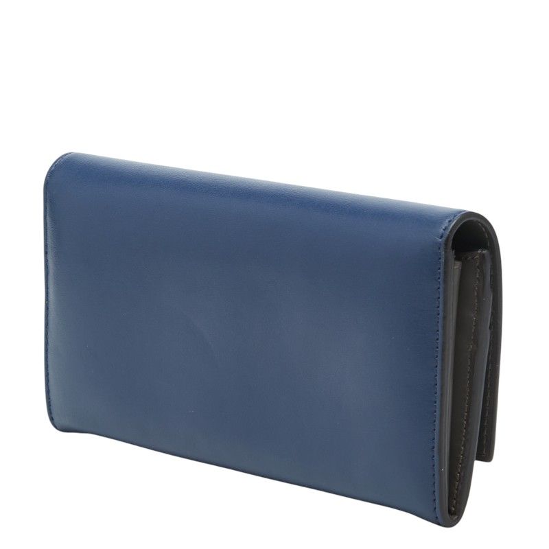 Fendi Peekaboo Wallet Blue Leather