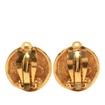Chanel CC Logo Earrings Gold Plated