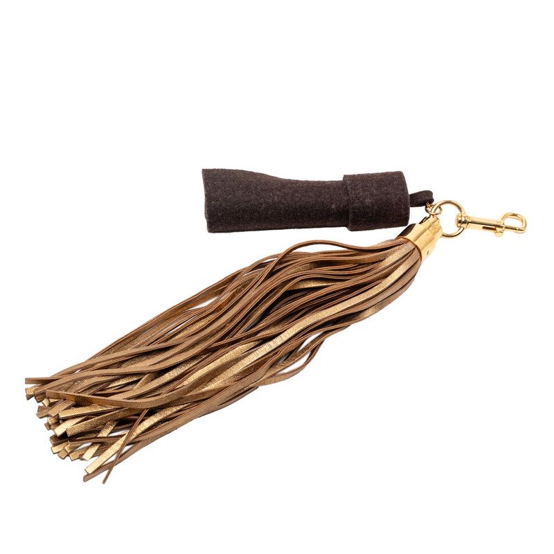 Louis Vuitton Bijou Sac Rainbow Pom Tassel Bag Charm Key Holder Gold Brown