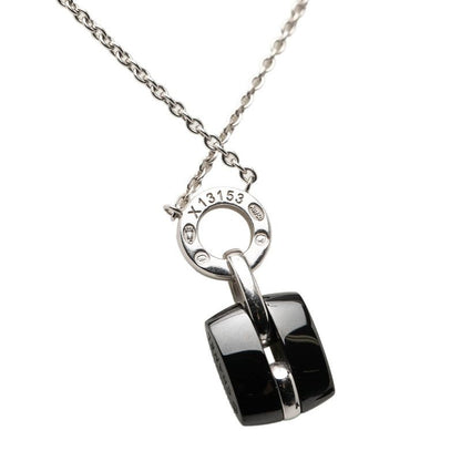 Chanel Ultra Pendant Necklace Black Silver Ceramic Diamond 18k White Gold