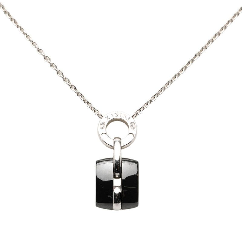 Chanel Ultra Pendant Necklace Black Silver Ceramic Diamond 18k White Gold
