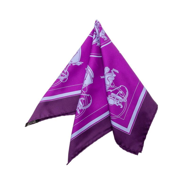 Hermes Carre 40 Ex Libris Scarf Purple Silk