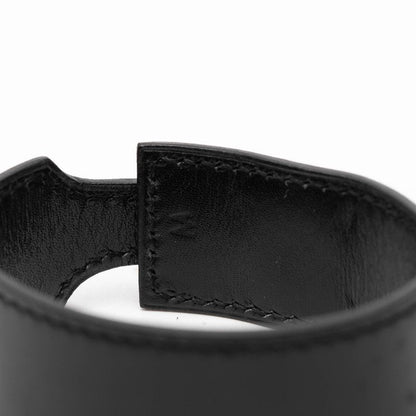 Hermes Artemis Bracelet Black Gold Leather Plated