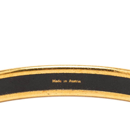 Hermes Enamel PM Cloisonne Bangle Gold Red Plated Bracelet