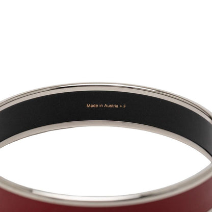 Hermes Enamel MM Cloisonne Bangle Silver Gold Metal Bracelet