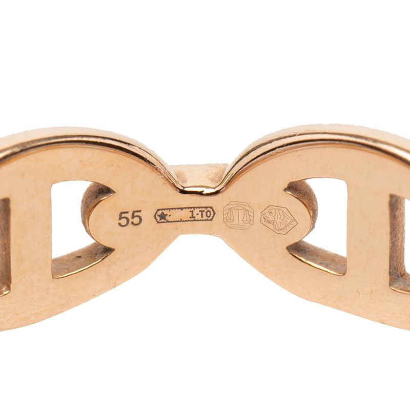 Hermes Chaine D'ancre Ring 55 18k Pink Gold