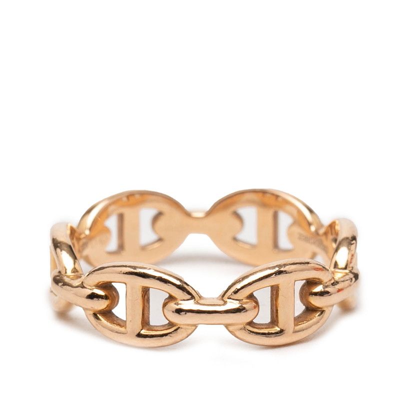 Hermes Chaine D'ancre Ring 55 18k Pink Gold