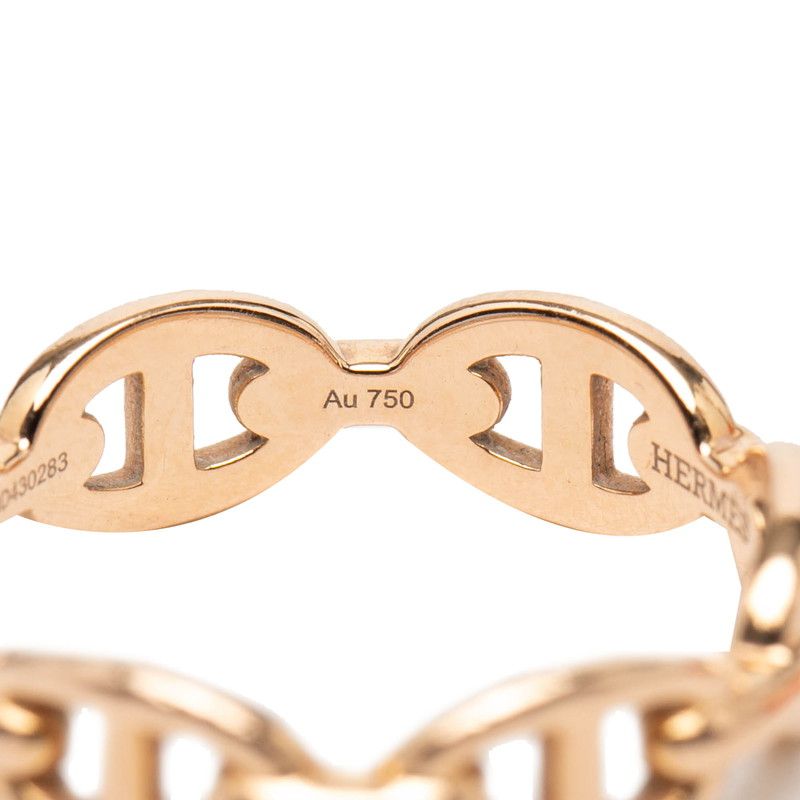 Hermes Chaine D'ancre Ring 55 18k Pink Gold