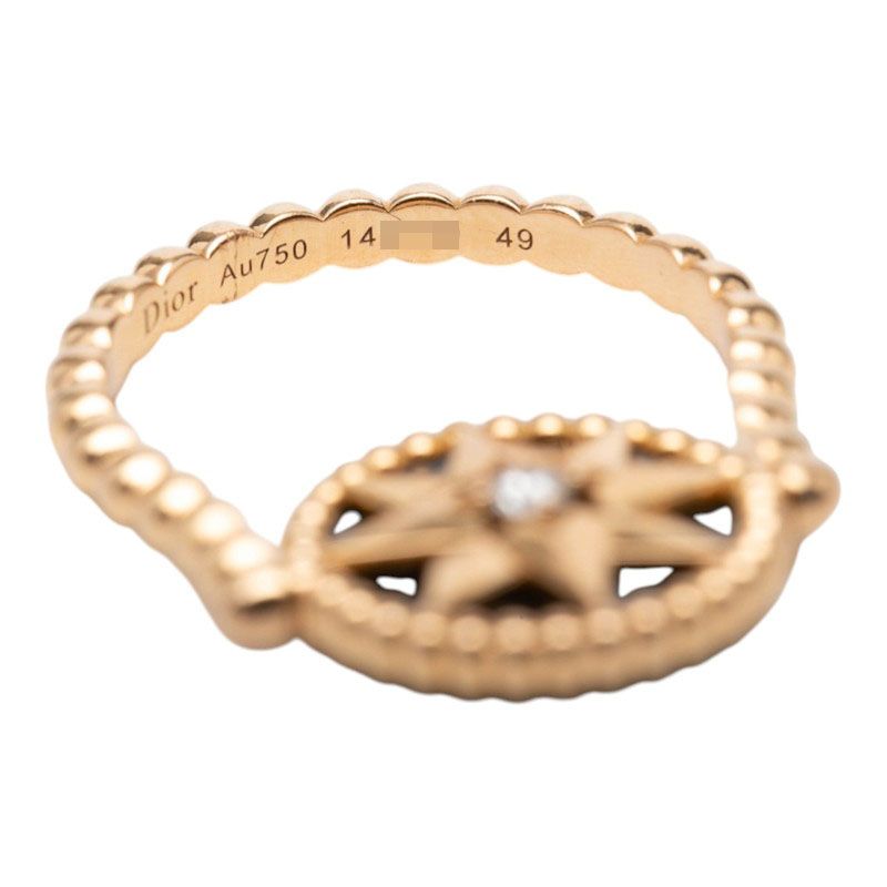 Dior Rose Devan Ring 49 Gold Black 18k Pink Onyx Diamond