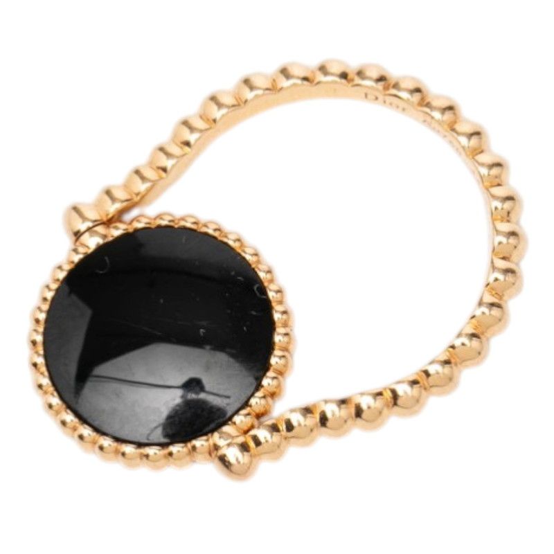 Dior Rose Devan Ring 49 Gold Black 18k Pink Onyx Diamond