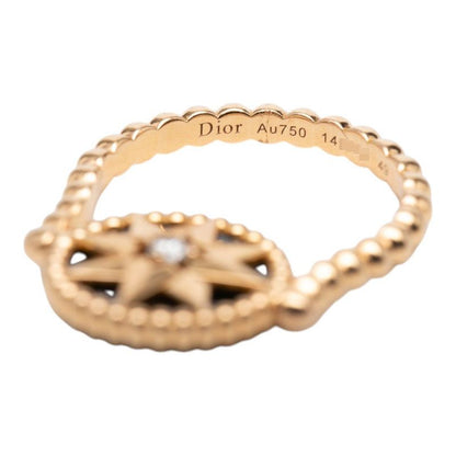 Dior Rose Devan Ring 49 Gold Black 18k Pink Onyx Diamond