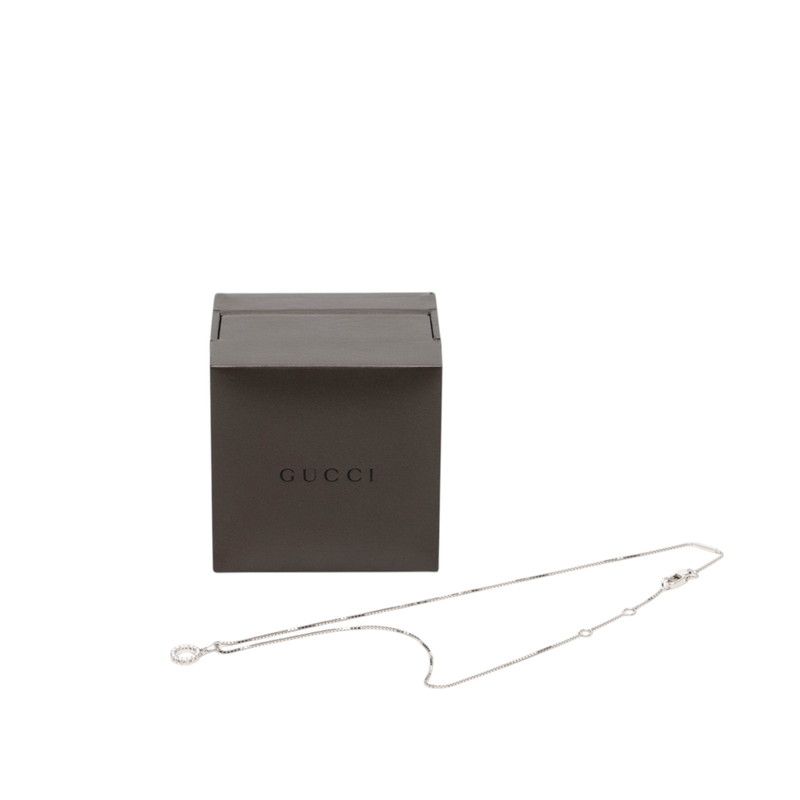 Gucci Circle Necklace 18k White Gold Diamond